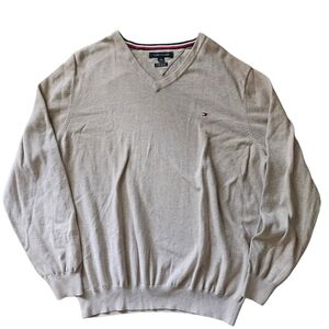 Tommy Hilfiger Premium Cotton Men's XL Tan Cream Pull Over Crew Neck Sweater